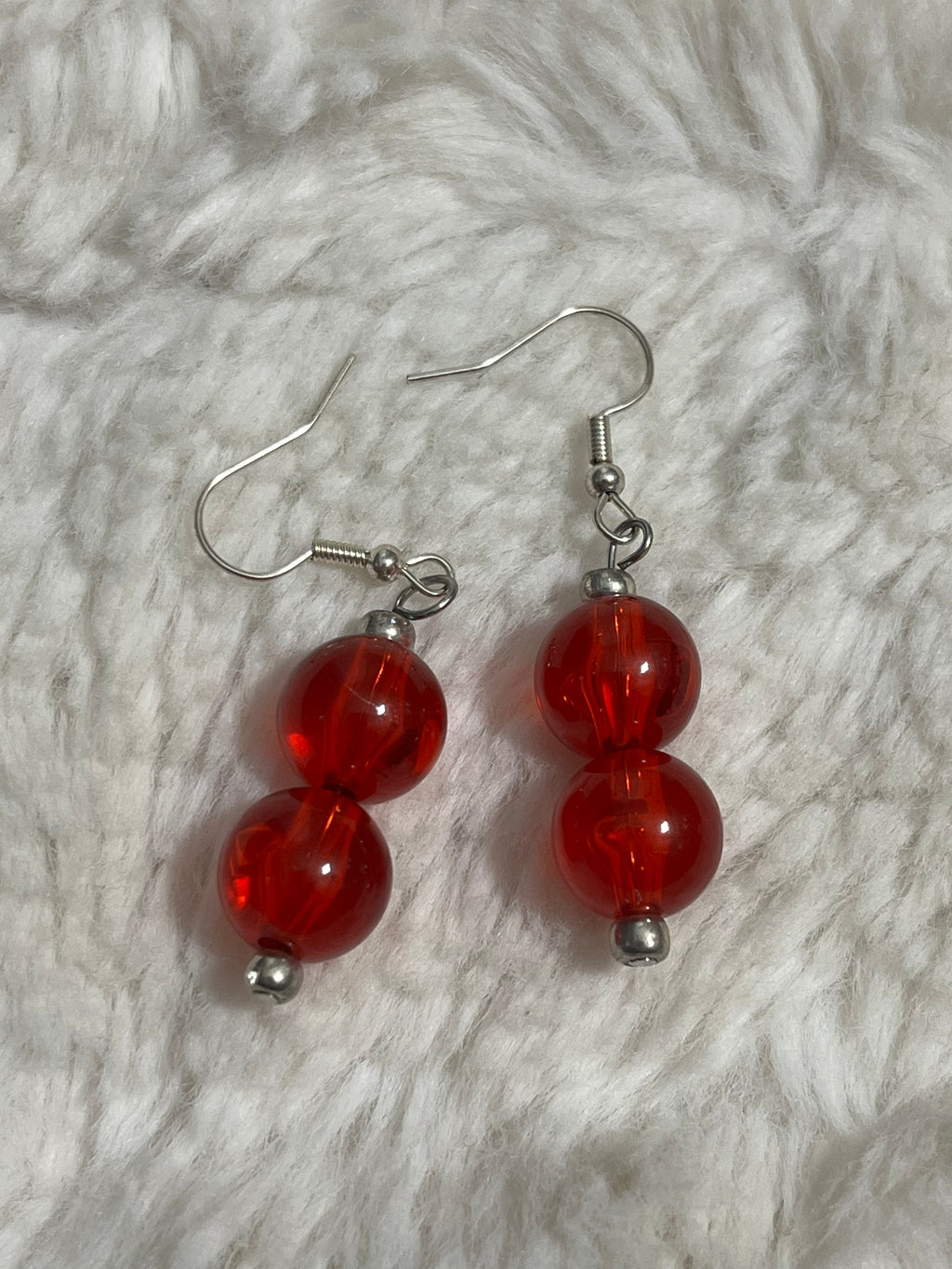 Cherry Glass Double Drop Earrings