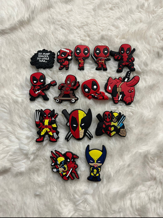 Deadpool and Wolverine Shoe Charms