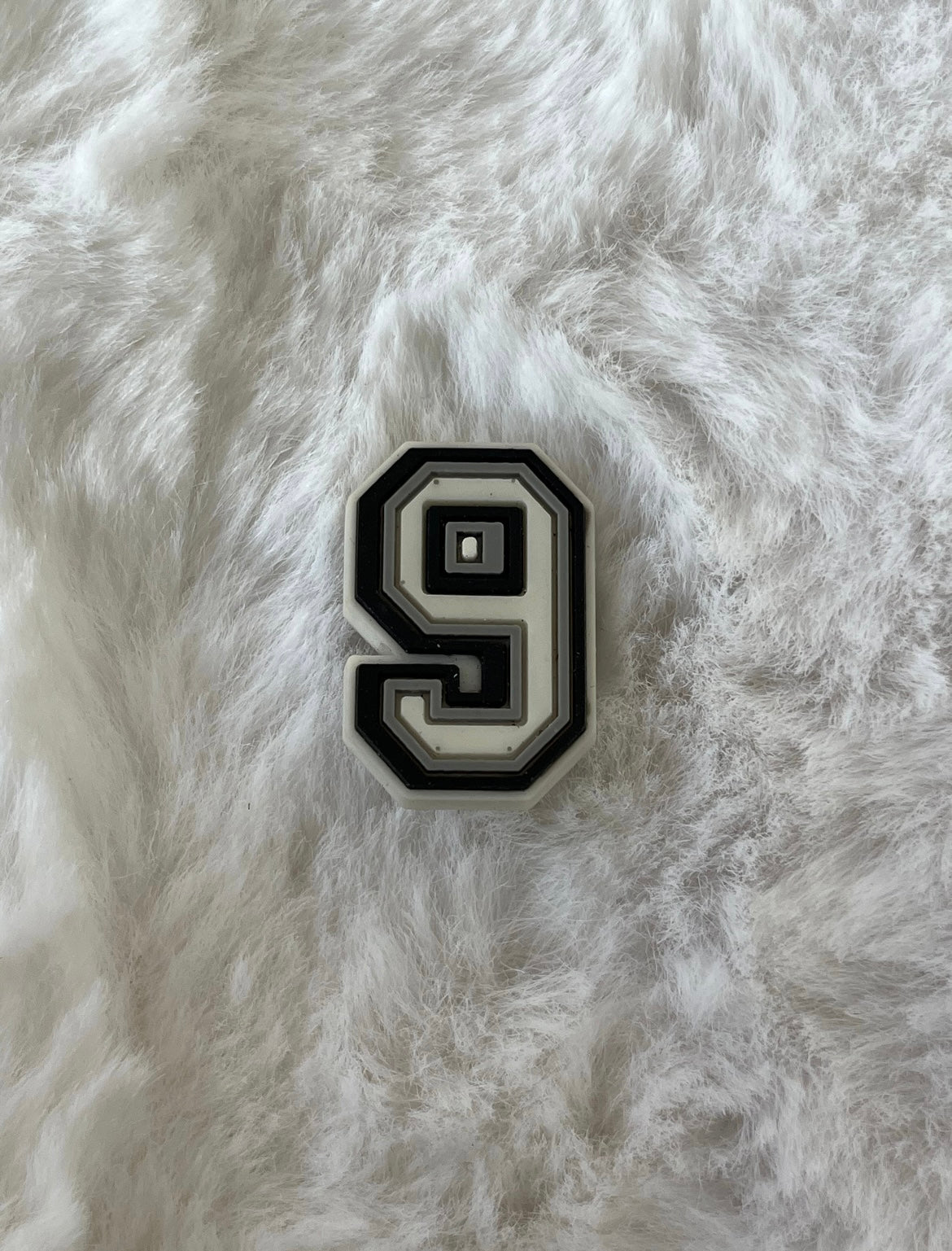 Black and White Number Shoe Charms