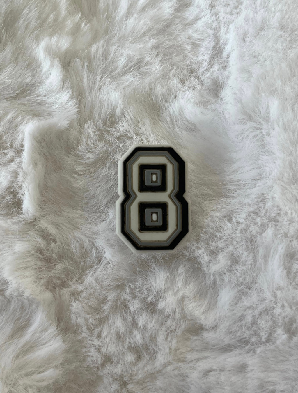 Black and White Number Shoe Charms