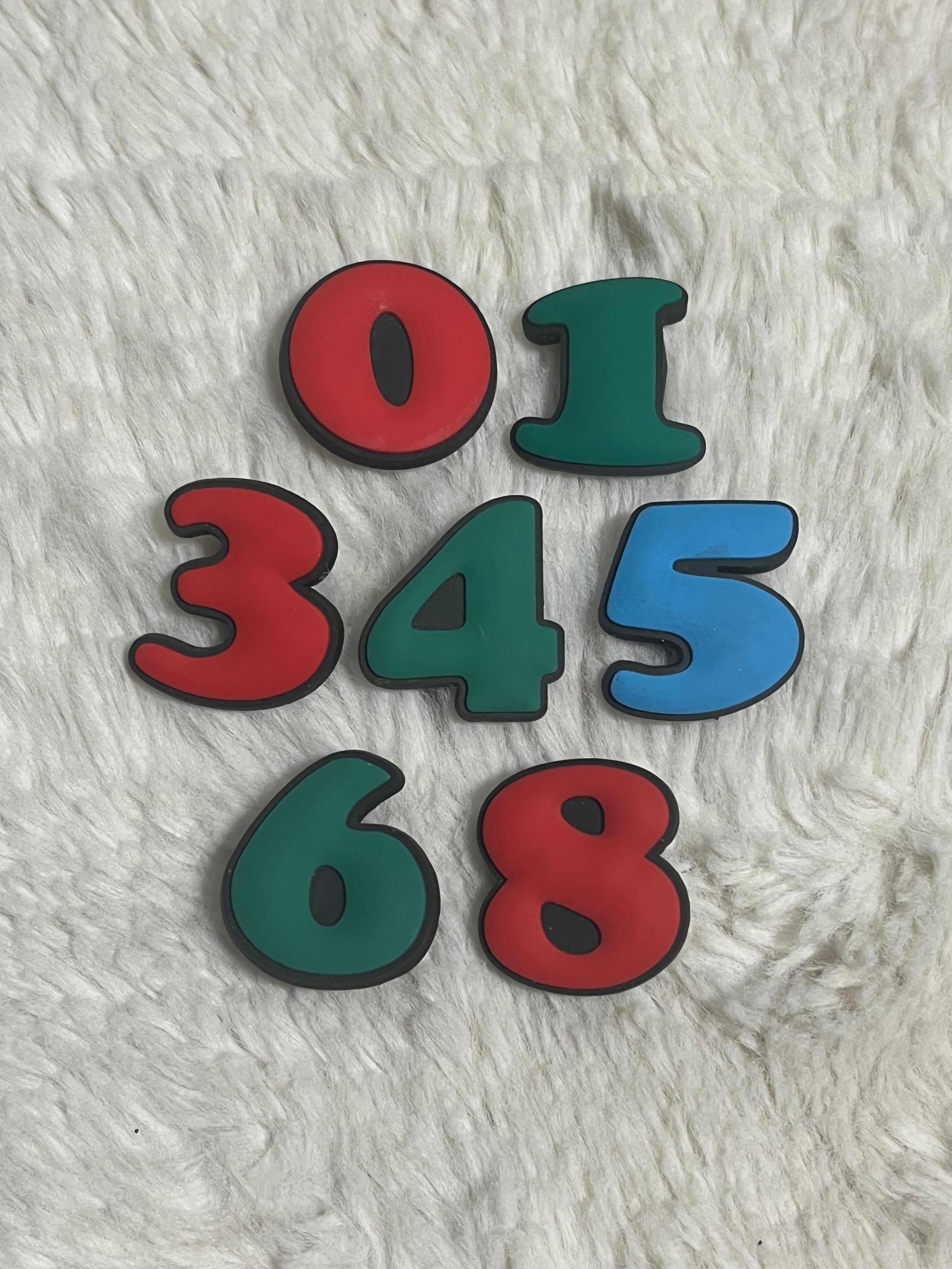 Big Numbers Shoe Charms