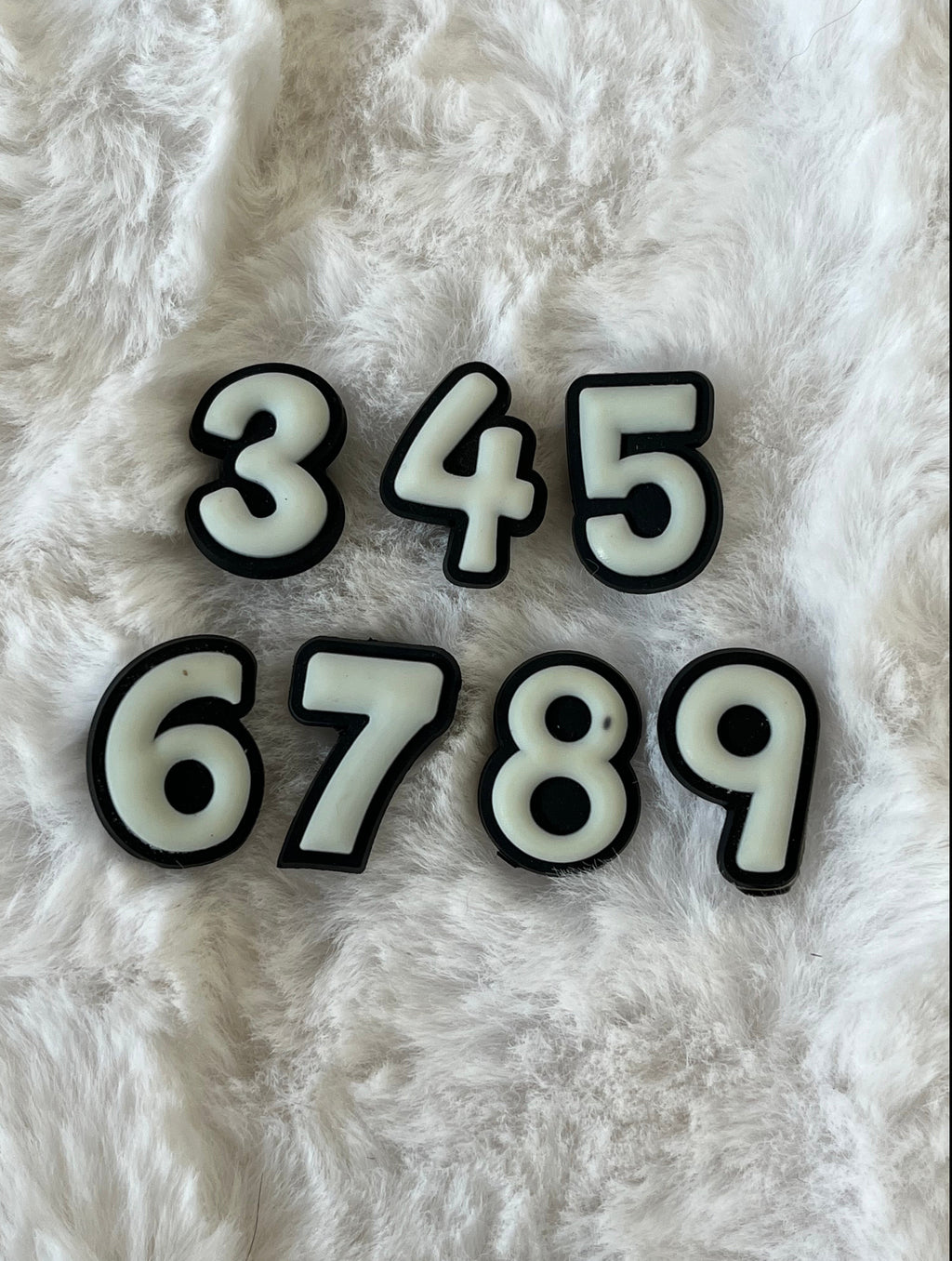 Glow in the Dark Number Croc Charms