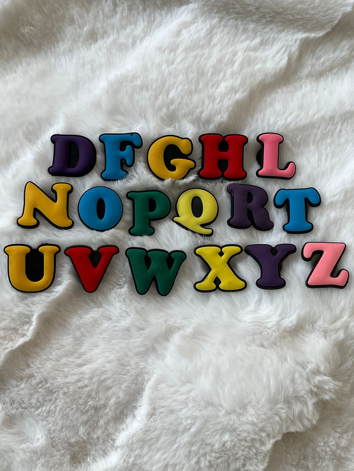 Big Colored Letter Shoe Charms