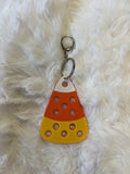 Candy Corn Croc Charm Keychain
