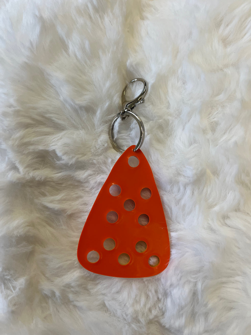 Candy Corn Croc Charm Keychain